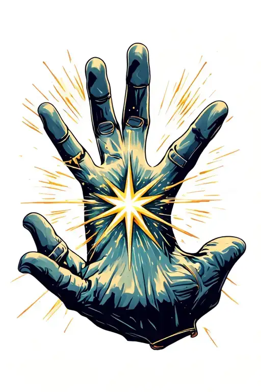 Stylized Hand Extending A Brilliant Star