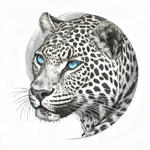 Leopard With Blue Eyes Reflecting Light Looking Towards The Sun