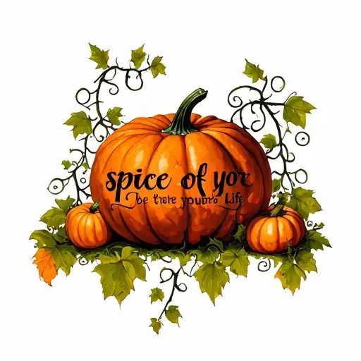 Pumpkin With Vines That Produce Wording Lwt Pumpkins Be The Spice Of Your Life
