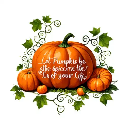 Pumpkin With Vines That Produce Wording Let Pumpkins Be The Spice Of Your Life