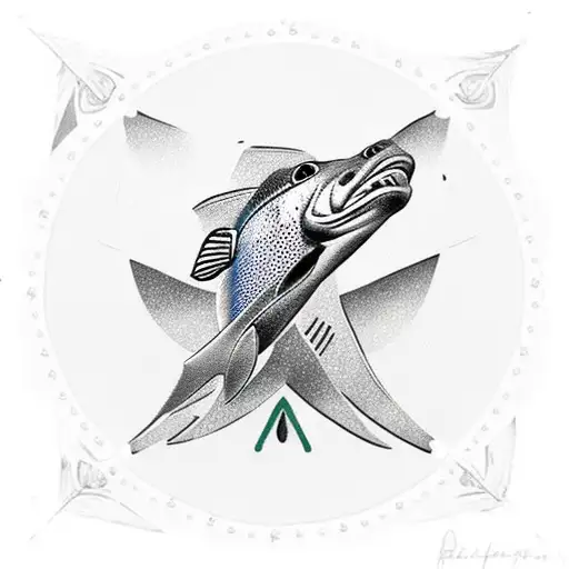 Grouper Fish With Diver Down Flag