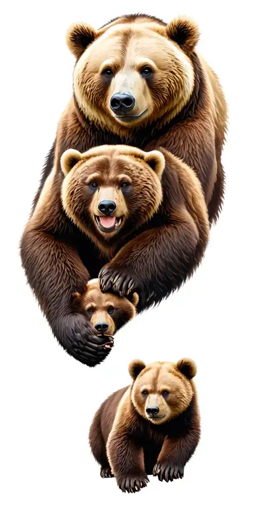 Papa Bear And Cubs