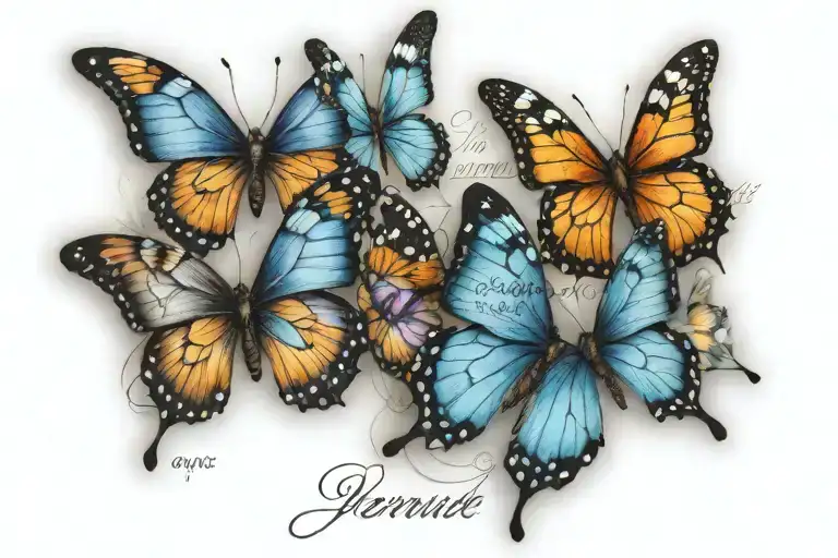3 3D Butterflies With Serenity Prayer Written