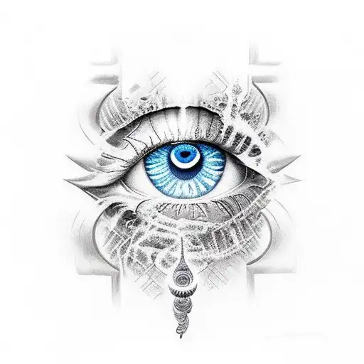 Evil Eye With The Name Mila Spelled Out