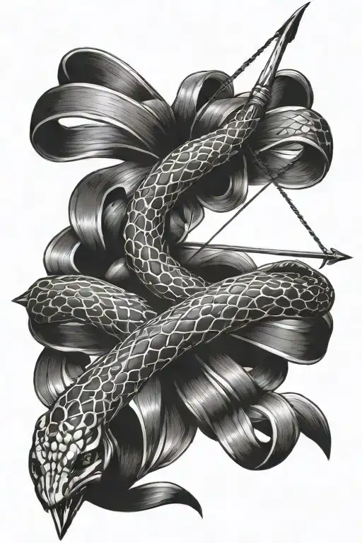 Bow With Arrow And Snake