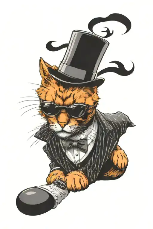 Orange Cat Wearing 1920S Gangster Clothing