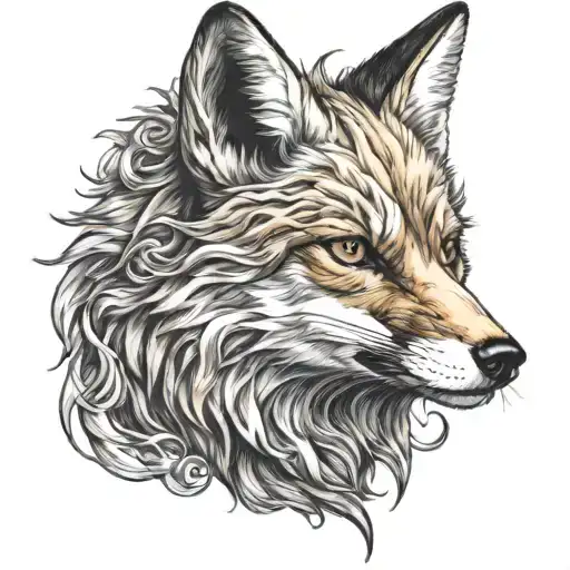 Fire Fox With Human Face
