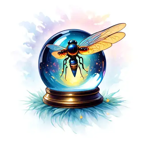 Glowing Firefly In Fortune Telling Crystal Ball