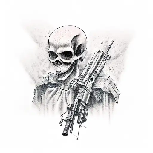 Grim Reaper With A Sniper Rifle In Camouflage