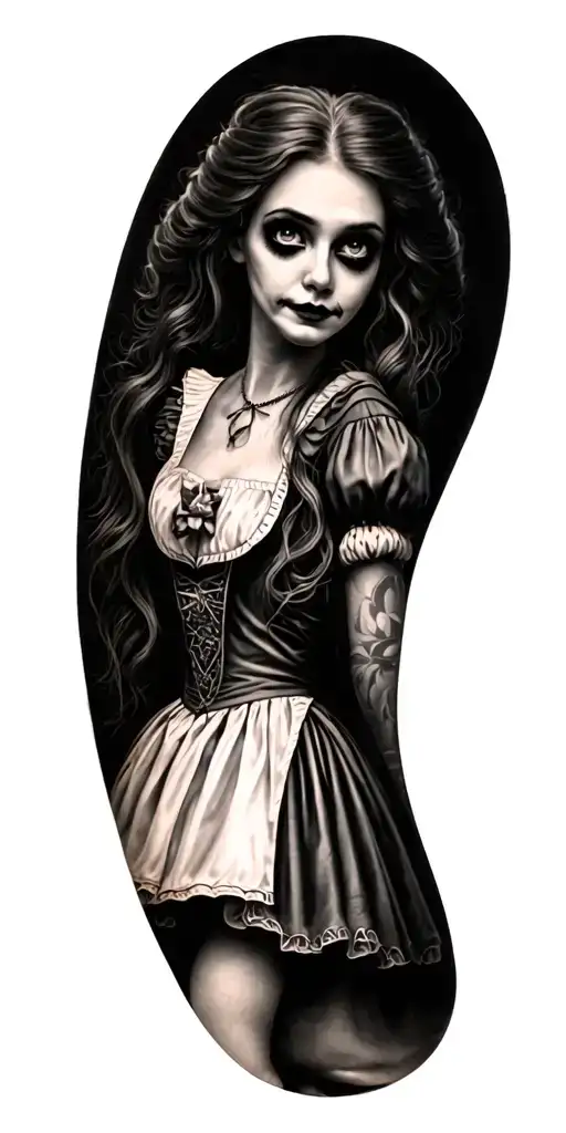 Tim Burton Inspired Alice In Wonderland Sleeve