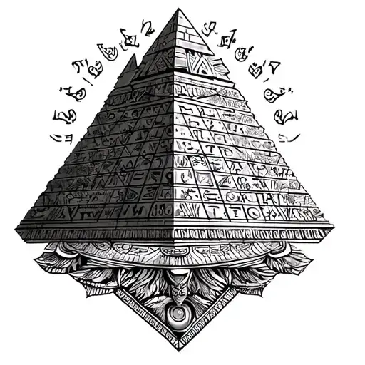 Aztec Calendar With Pyramid