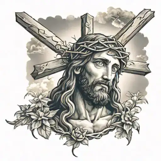 Jesus Sky Background With Croses