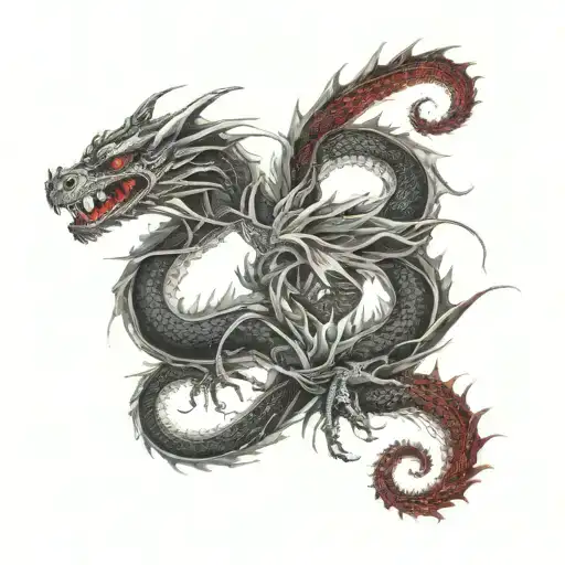 Black And Red Dragons