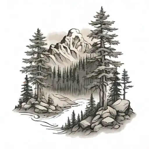 Mountain Forest Scene