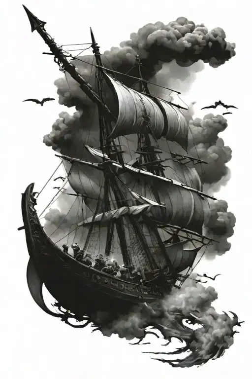 Norse Ship Battle Scene