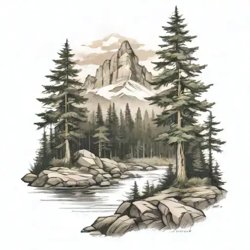 Mountain Forest Scene