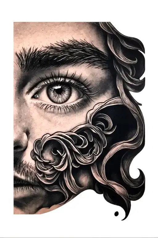 Roman Face Inside An Eye