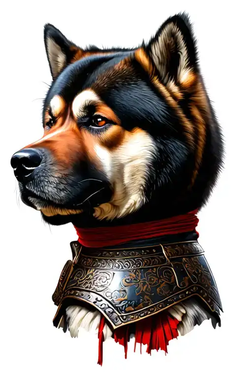 American Akita Samurai Armor