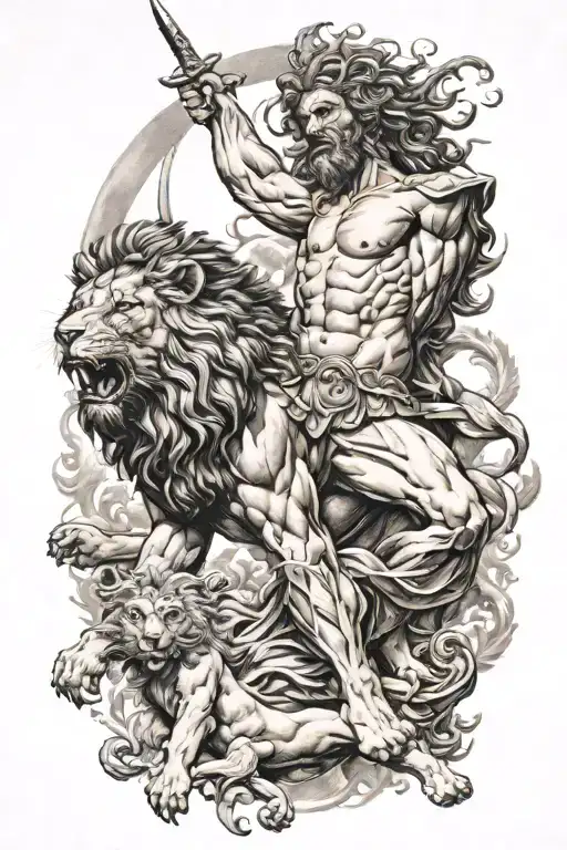 Hercules Kills Nemean Lion
