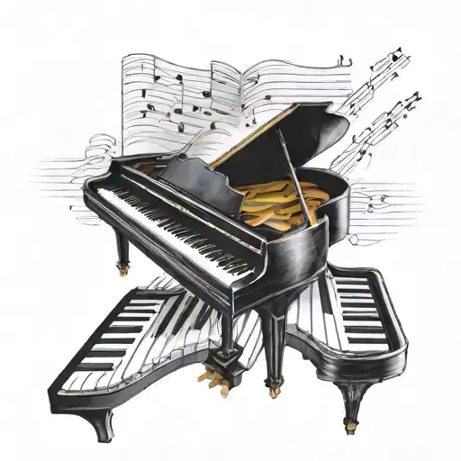 Heartbeat Music Piano Keys Broken Musical Sheets