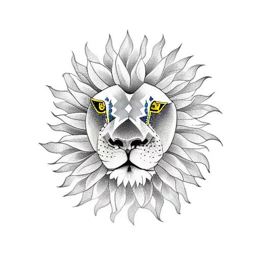 Lion And Eagle And Sunflower