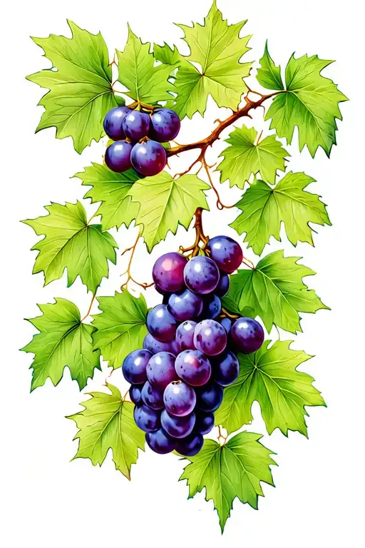 Scroll Vine With Small Grapes