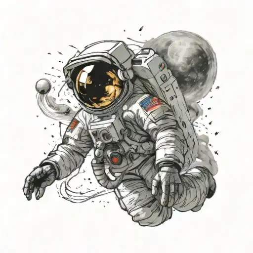 Astronaut Encountering A Celestial Being In Outer Space