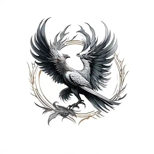 Black And Grey Phoenix