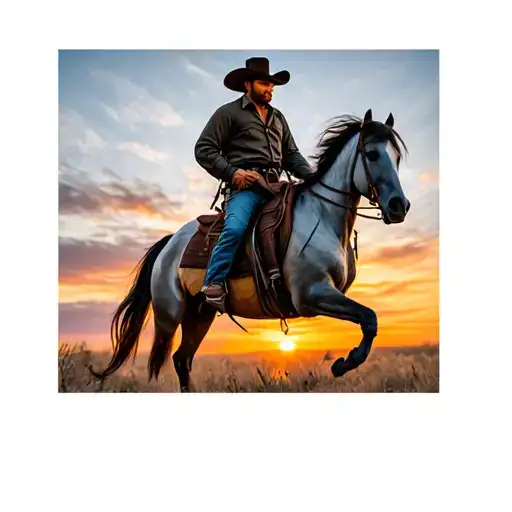Arthur Morgan On Horse Sunrise Integrated