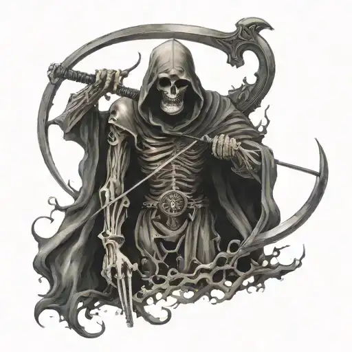 Grim Reaper Holding A Scythe