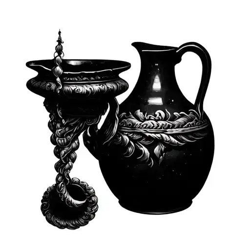 Aquarius With A Jug In B&w