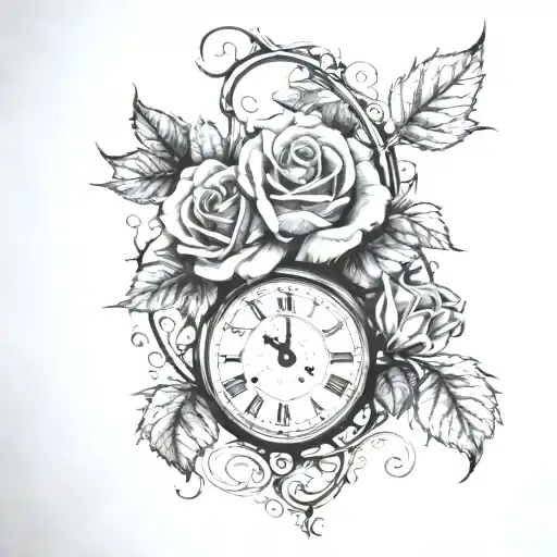 Roses Vines Clock