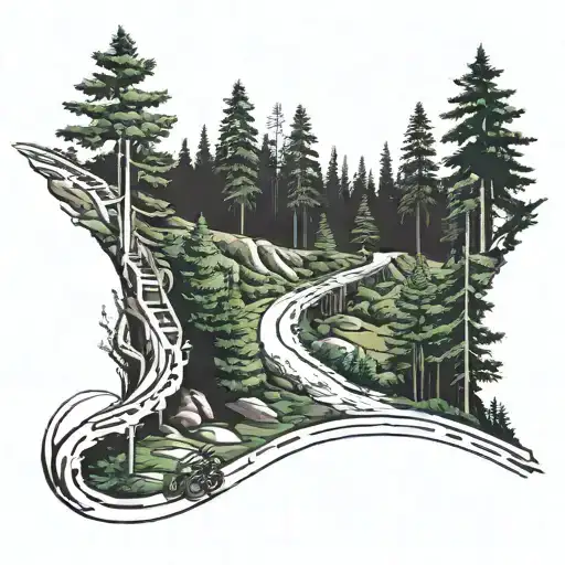 A Motocross Track Winding Through A Forest With A Family Watching From The Sidelines