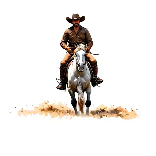 A Cowboy Riding A Horse