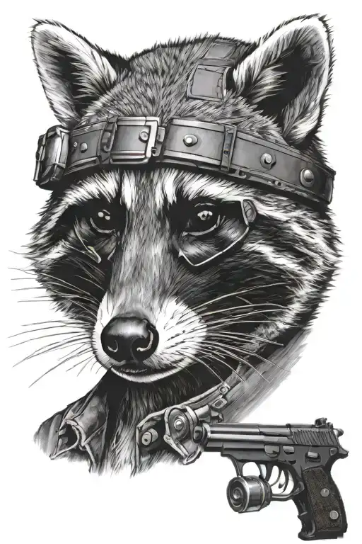 Raccoon With Gun