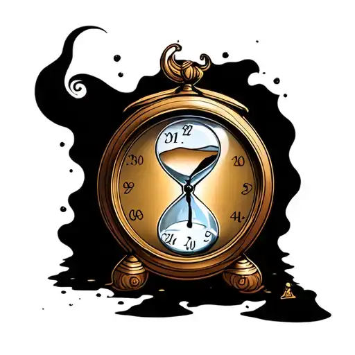 Time Running Hour Glass With Sand Clock Web