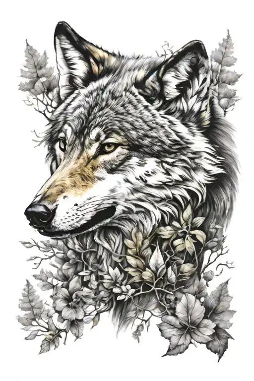 Nature Inside Wolf Face