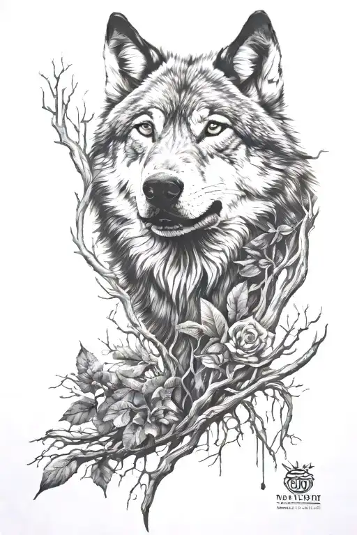 Nature Inside Wolf Face Emerging