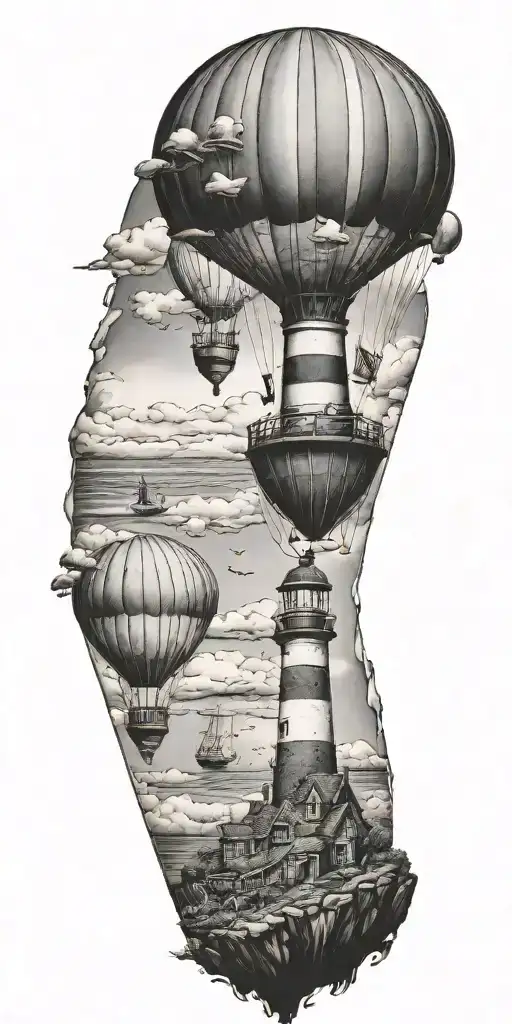 Lighthouses Mushroom Hot Air Balloons And A Shipwreck