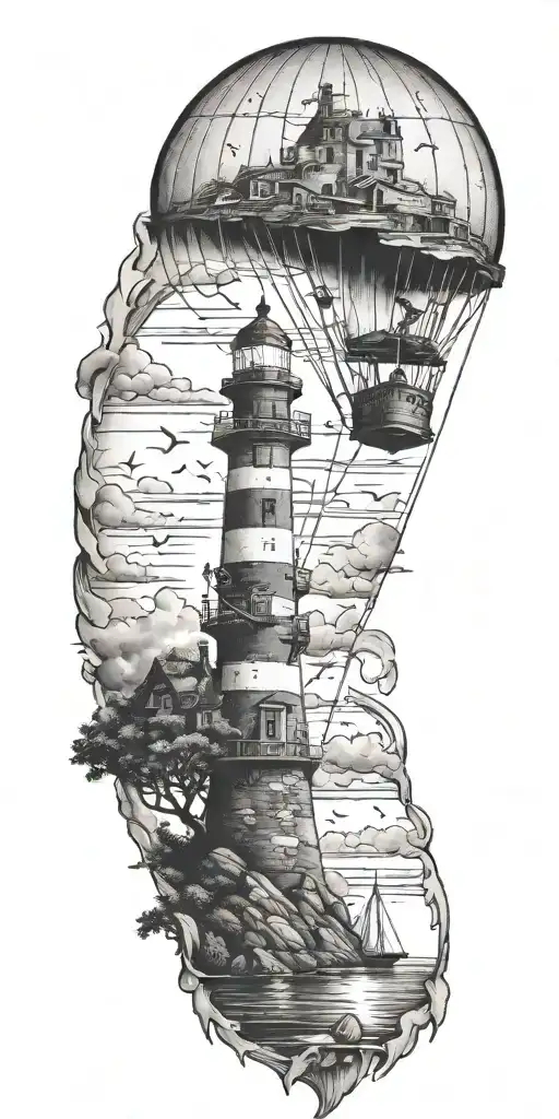 Lighthouses Mushroom Hot Air Balloons And A Shipwreck