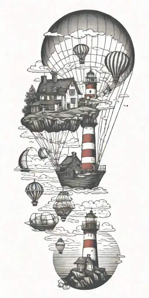 Lighthouses Mushroom Hot Air Balloons And A Shipwreck