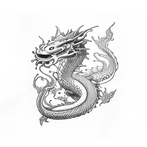 Dragon And Koi Leg Sleeve