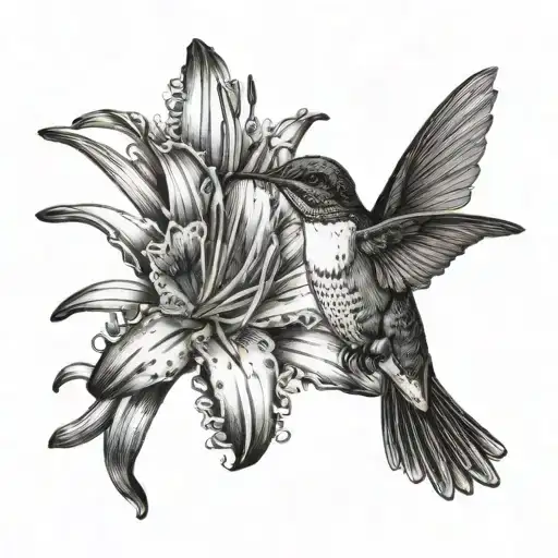 Day Lilly And Hummingbird