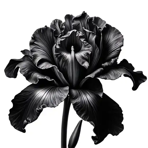 Iris Flower Dark Moody Black