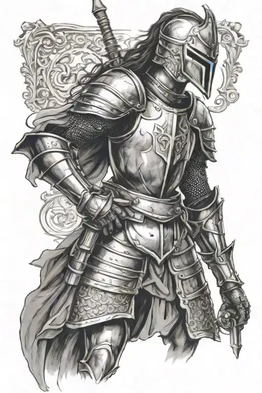 Female Knight Standing Proudly