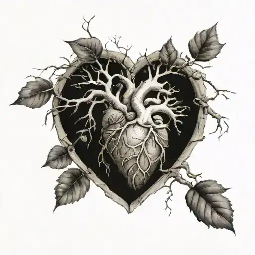 A Tree And Roots With 2 Keyholes In The Shape Of A Human Heart