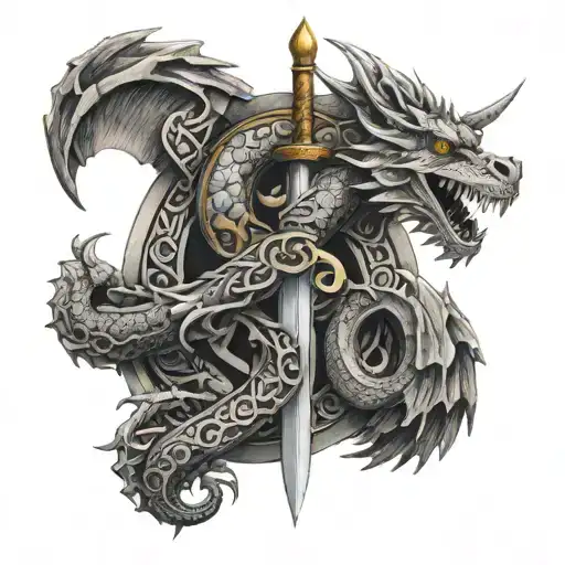 Celtic Sword And Dragon