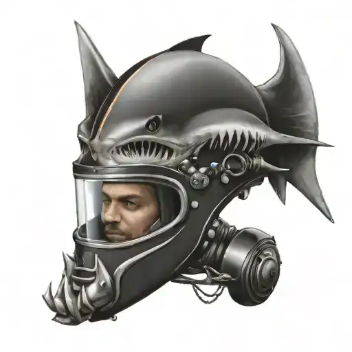 Shark Motorcycle Helmet And Goth Wings