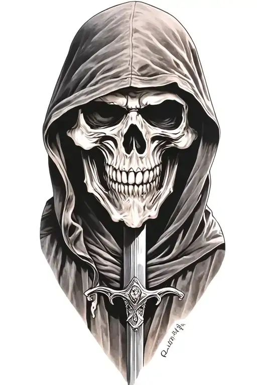 Hooded Reaper And Sword