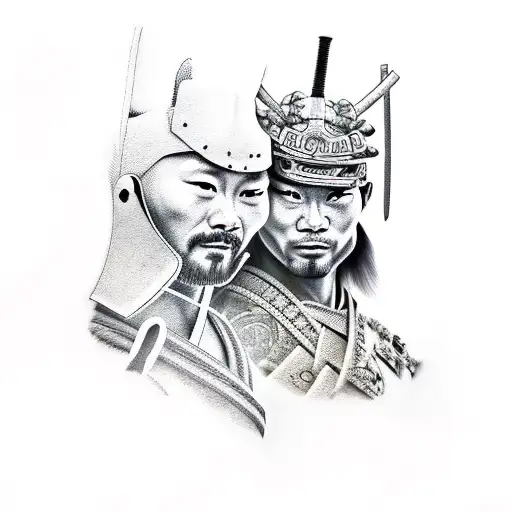 Samurai And Ooni Fighting